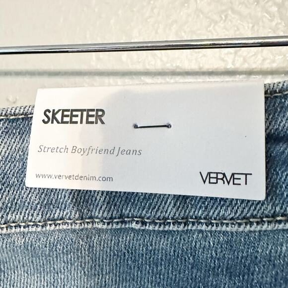 Vervet Skeeter Stretch Boyfriend Jeans distressed cuffed Women's Size 31 NEW - Picture 7 of 13